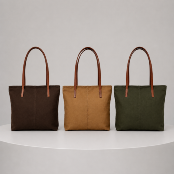 Canvas Tote Bag Elegant & Versatile for Working Women Office & Daily Use Minimalist Style Leather Trim Shoulder Bag Large Capacity Handbag