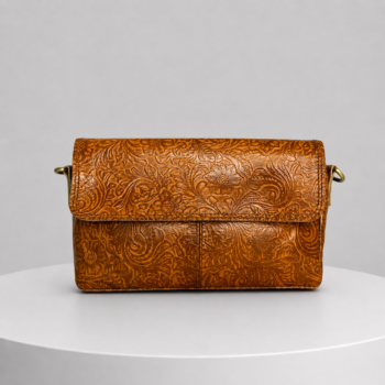 Luxury Genuine Leather Crossbody Bag Timeless Elegance for Modern Women Daily & Travel Vintage Floral Embossed Shoulder Purse