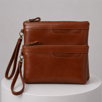 Genuine Leather Wristlet Clutch Elegant Luxury for Travel Shopping Daily Use Minimalist Style Premium Cowhide Wallet Purse