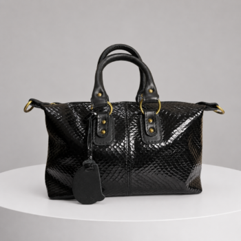 Luxury Leather Handbag Stunning Elegance for Women Work Travel Party Exotic Python Style Shoulder Tote Bag